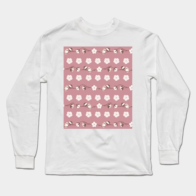 Blooming cotton flower 2 Long Sleeve T-Shirt by SkyisBright